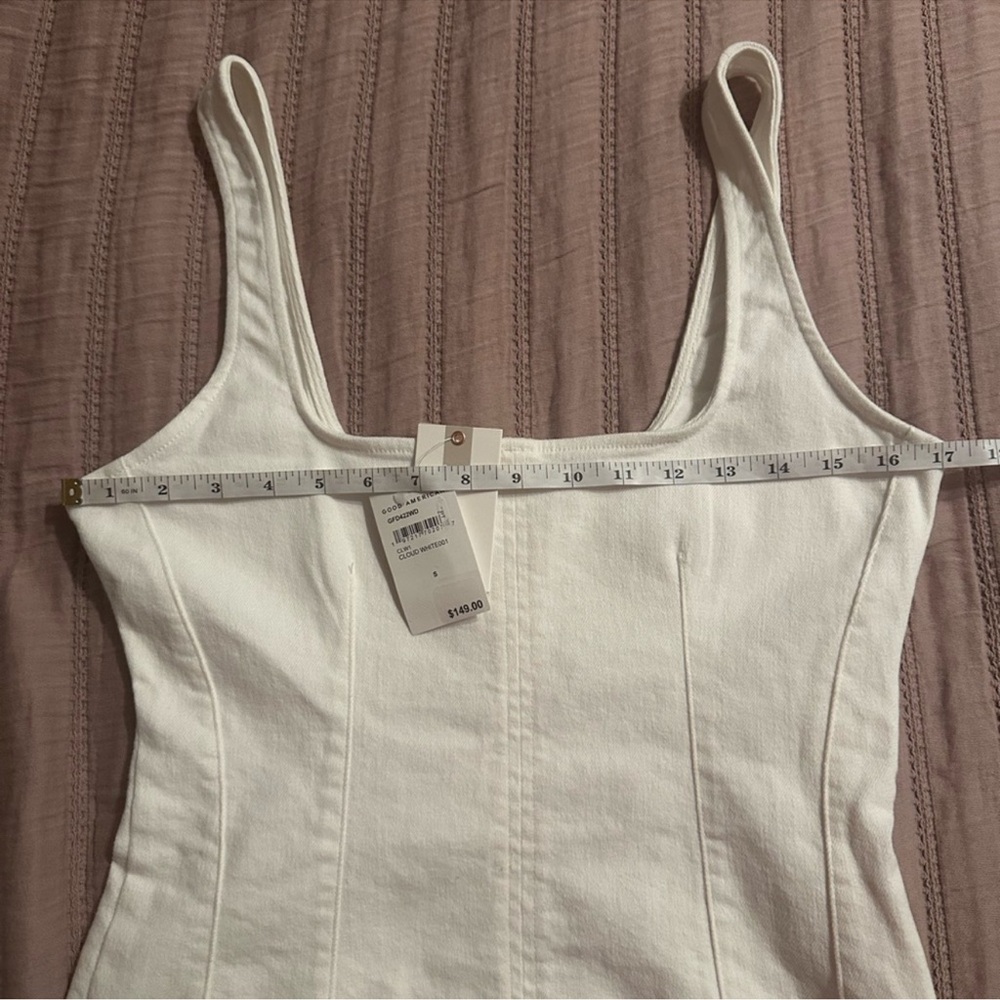 NWT GOOD AMERICAN
Denim Shift Dress in Clound White Sz Small - - Picture 8 of 10